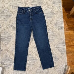 Zara Dark Blue Straight Leg Jeans